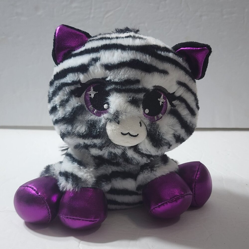 Gund P. Lushes Pets Alexia Zaraโ Zebra Purple Feet T84500 Sewn Eyes Plush 7"